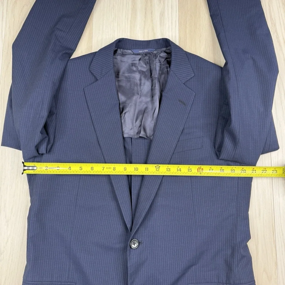 Brooks Brothers Fitzgerald BrooksCool Wool Blazer Blue Striped Mens Size 41L